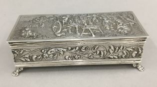 A Dutch silver lidded trinket box,