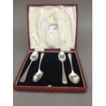 Four bright cut teaspoons by Cooper Brothers of Sheffield,