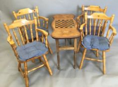 A part Victorian walnut games table,