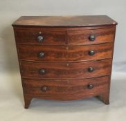 A 19th century mahogany bow front chest of drawers