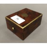 A small brass mounted amboyna box