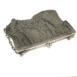 A silver mesh purse