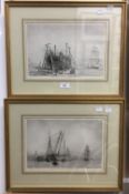 HAROLD WYLLIE (1880-1975) British, HMS Agamemnon, a set of four limited edition engravings,