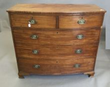 A 19th century mahogany bow front chest of drawers