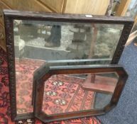 Two early 20th century oak framed mirrors
