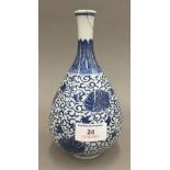 A Chinese blue and white baluster vase