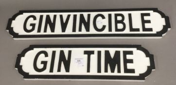 Two Gin signs