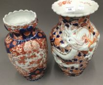 Two Imari vases,