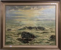 ORIF V AMSTEL (19th/20th century) Continental, Seascape, oil on canvas, signed,