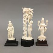 Three early 20th century Indian ivory carvings,