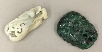 Two jade pendants