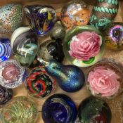 A collection of paperweights