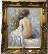 Manner of PIERRE-AUGUSTE RENOIR (1841-1919) French, Nude, oil on canvas, signed,