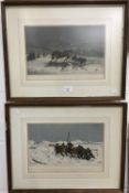 Four Canadian Winter Scene prints, signed within the plate with monogram,