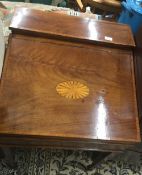 A Georgian inlaid mahogany sloping writing desk,