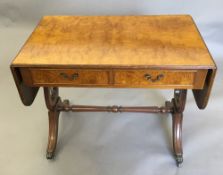 A burr wood reproduction sofa table