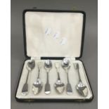 A harlequin set of six 19th century London Fiddle pattern tea/coffee spoons