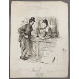 GEORGE DU MAURIER (1834-1896) French Expensive Habits Pen and ink, signed,