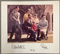 Queen Elizabeth II (1926- ) & Prince Philip (1926-) The Duke of Edinburgh: colour photograph of the