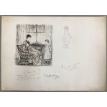 GEORGE DU MAURIER (1834-1896) French A Rainy Day Pen and ink, signed, titled,