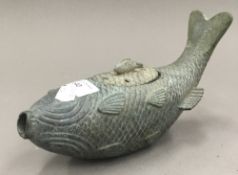 A bronze censer formed as fish