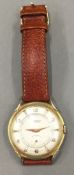 A vintage gentleman's gold plated wristwatch by Sorana, with Swiss 17 jewel movement,