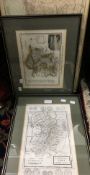 A small quantity of framed and glazed maps,