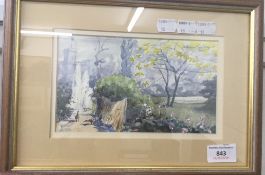 DENNIS GILBERT (born 1922) British, Gardenscape, watercolour, signed,