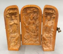 A wooden triptych