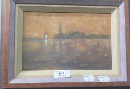 COOK (20th century) British, Venice, oil on board, signed,