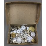 A box of pocket watches and watches parts,