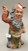 A vintage terracotta painted gnome