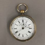 A silver plated Swiss chronograph pocket watch - WITHDRAWN