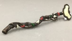 A bronze and jade ruyi sceptre