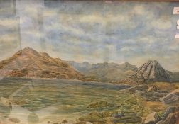 F E BILLING (20th century) British, The Cuillin Hills and Loch Scavaic, Isle of Skye, watercolour,