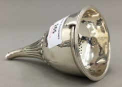 A Georgian silver wine funnel