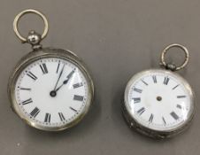 Two silver pocket watches