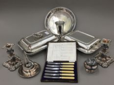A quantity of various silver plate