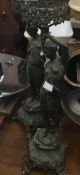 Two Art Nouveau style figural lamp bases