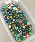 A quantity of vintage marbles