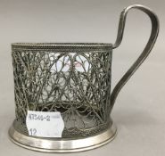 A Russian filigree cup holder