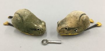 A pair of Schuco clockwork frogs