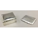 An early 20th century silver cigarette box and a silver cigarette case (207 grammes total weight)