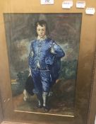 SMITH After GAINSBOROUGH, The Blue Boy, watercolour, signed and dated 1929,