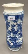 A Delft blue and white porcelain vase