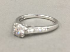 A 9 ct white gold and diamond ring (2.