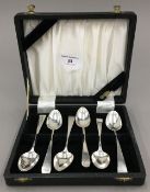 A harlequin set of six early 19th century large teaspoons,