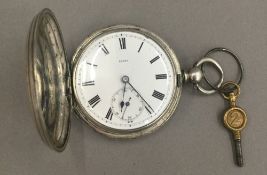 A full hunter pocket watch