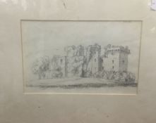 Ragland Castle sketch opposing a sketch of Assisi, pencil and wash,