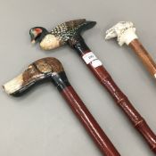 Three walking sticks